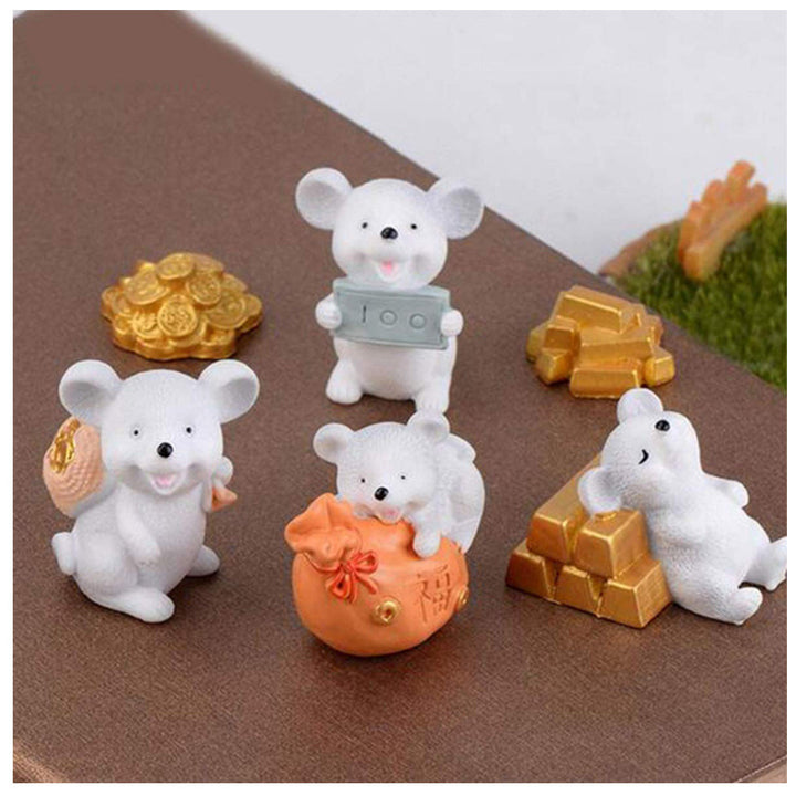 Playful Mouse Figurine Set