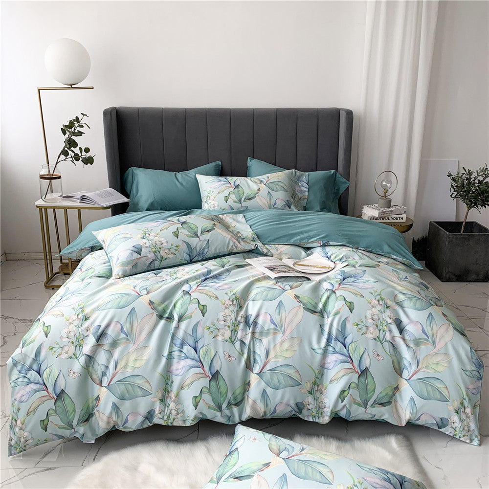Heart Print Cotton Sateen Duvet Cover Set