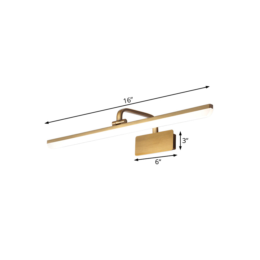 LED Indoor Wall Light with Ultra-Thin Acrylic Shade Brushed Brass Vanity Sconce Light in Warm/White Lighting, 16"/19.5" W | Stornfield