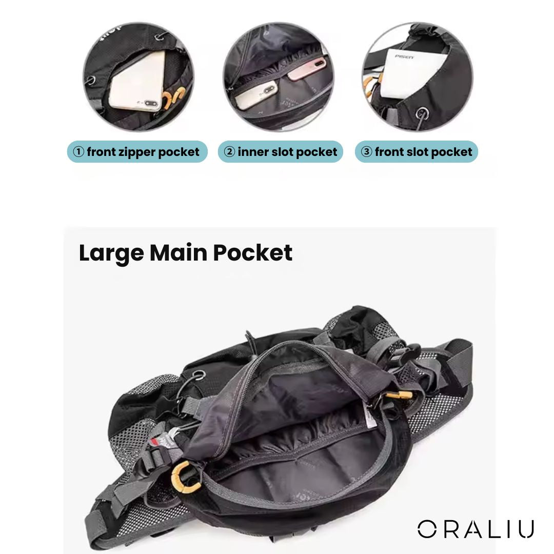 Stornfield | Waterproof Hiking Waist Bag – 5L Bum Bag with Zippered Pockets for Walking & Outdoor Adventures