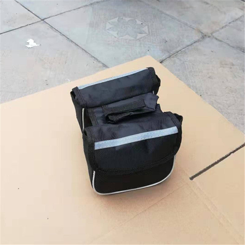 compact waterproof bicycle handlebar bag with reflective safety strip and quick release mount Stornfield