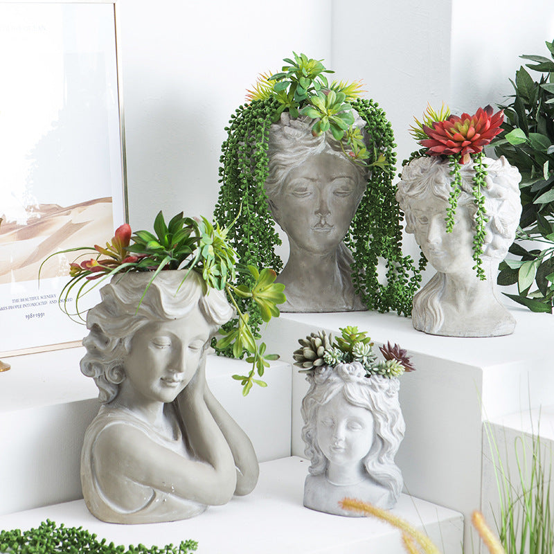 Artistic head sculpture flower pot Stornfield
