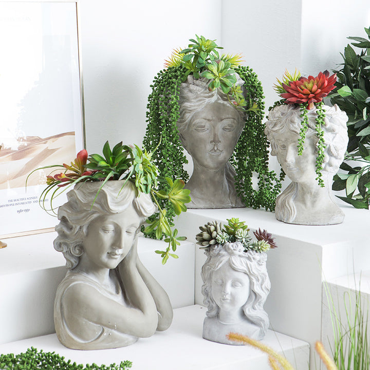 Artistic head sculpture flower pot Stornfield