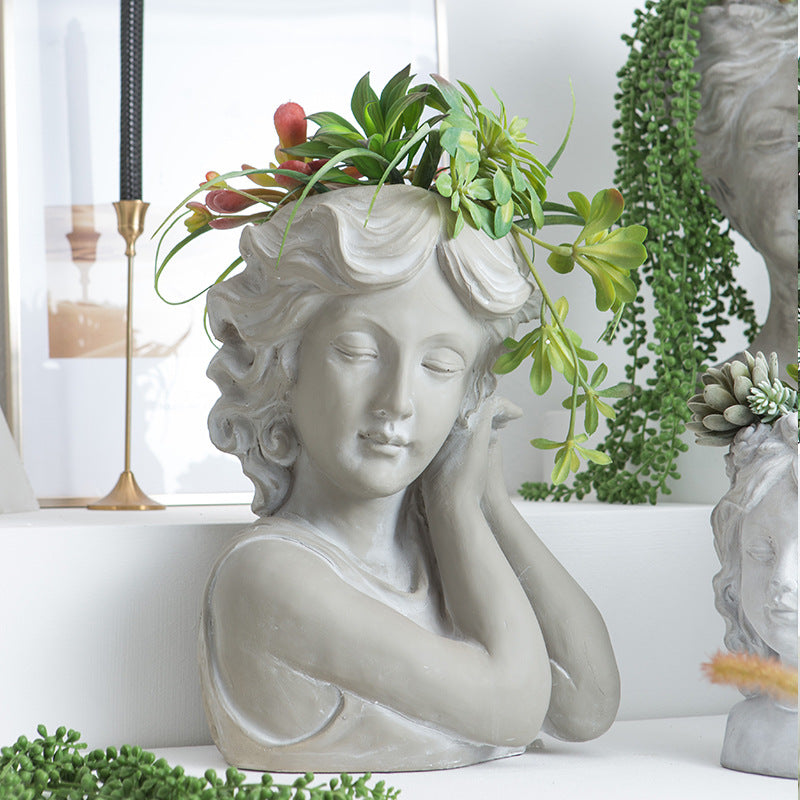 Artistic head sculpture flower pot Stornfield
