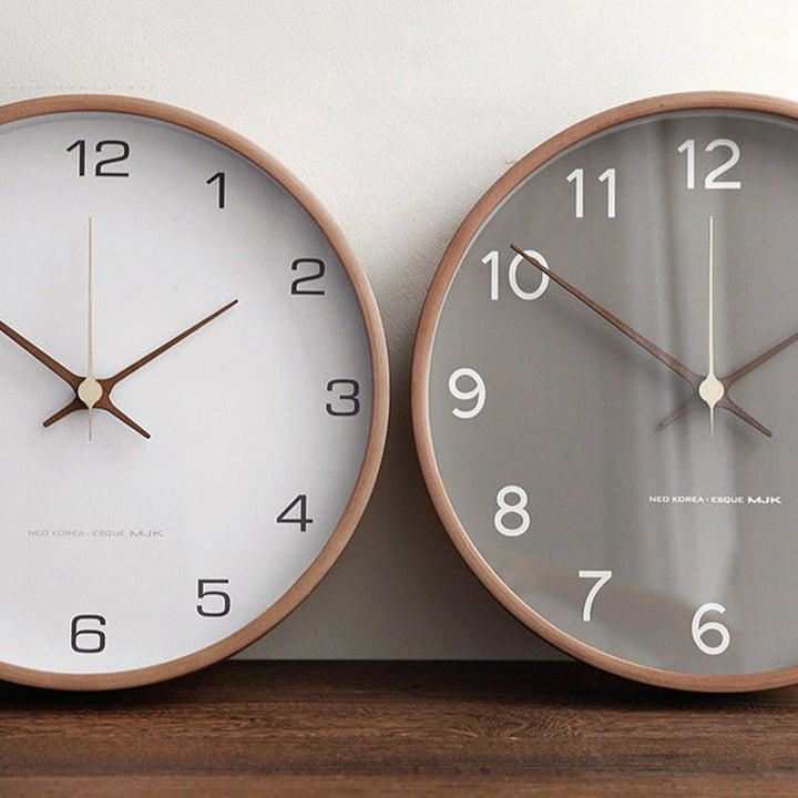 Minimalist Wooden Wall Clock - Silent Analog Clock Made of Solid Wood for Living Room and Bedroom | Stornfield