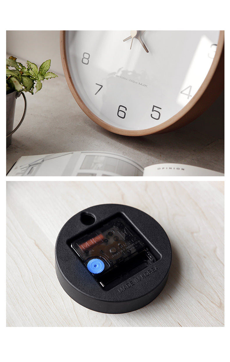 Minimalist Wooden Wall Clock - Silent Analog Clock Made of Solid Wood for Living Room and Bedroom | Stornfield