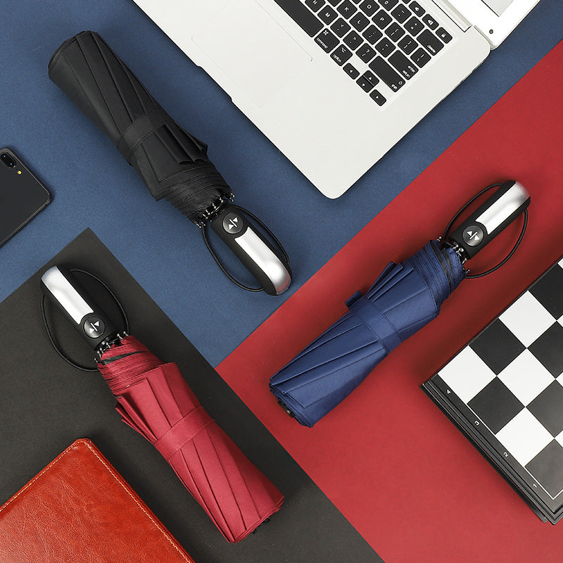 Women's automatic business folding umbrella with wind resistance Stornfield