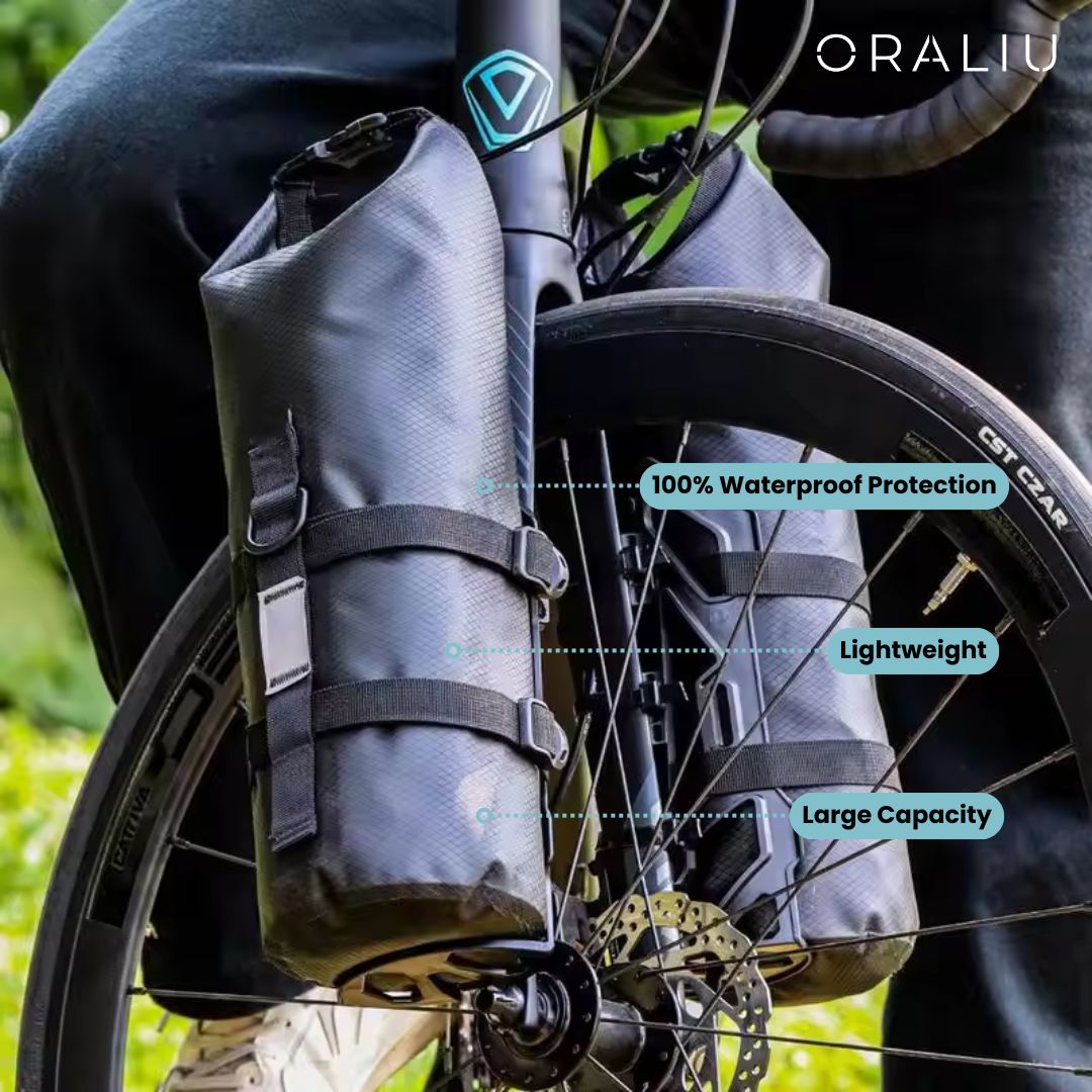 Stornfield | Waterproof Front Fork Bike Bags – 5-7L Pannier Set for Long Rides & Bikepacking