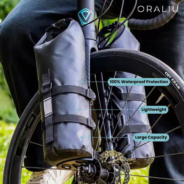 Stornfield | Waterproof Front Fork Bike Bags – 5-7L Pannier Set for Long Rides & Bikepacking