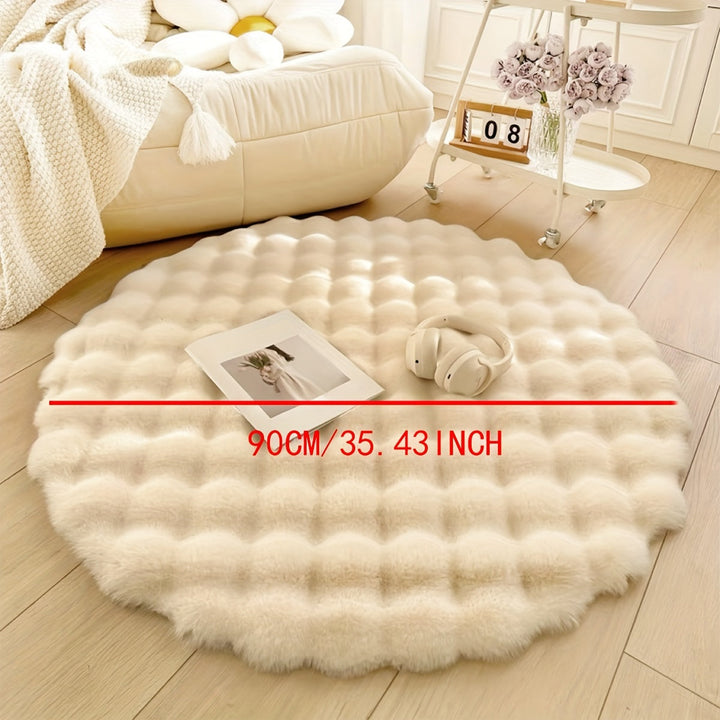 Round fluffy rug for stylish rooms – Soft rug for living room & bedroom | Stornfield