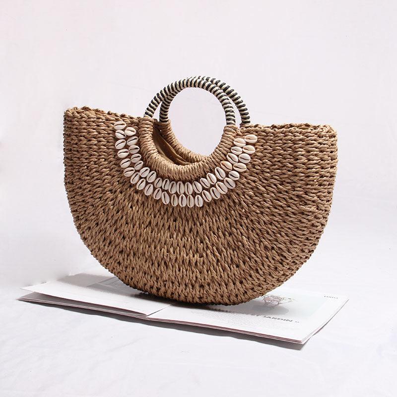 Elegant basket bag with shell decor Stornfield