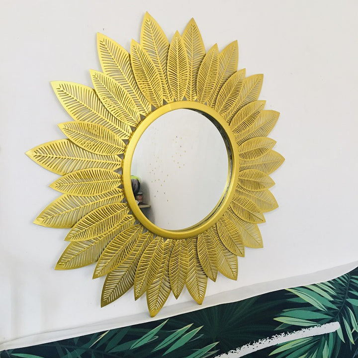 Decorative Round Floral Wall Mirror Stornfield