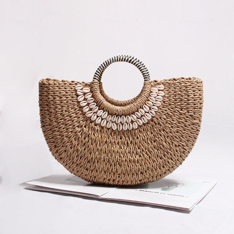 Elegant basket bag with shell decor Stornfield