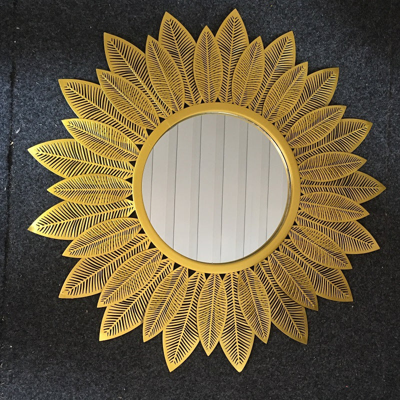Decorative Round Floral Wall Mirror Stornfield