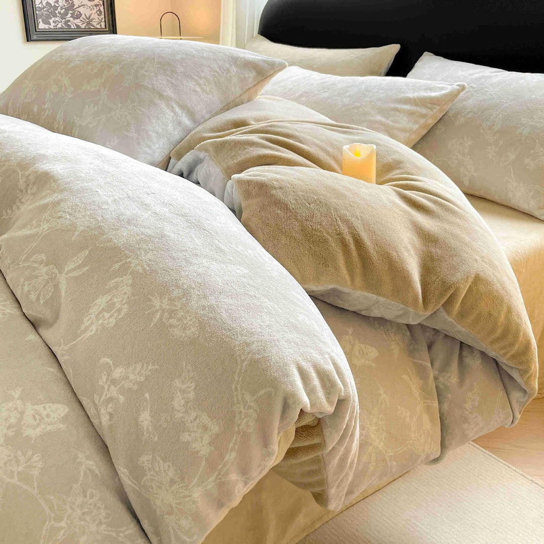 Milk fiber fleece duvet cover, winter warm