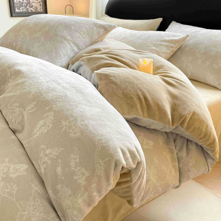 Milk fiber fleece duvet cover, winter warm