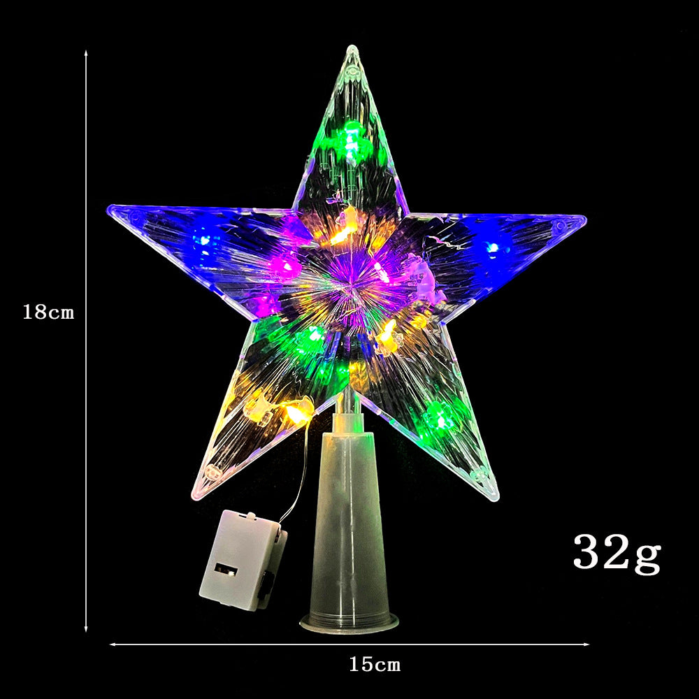 Illuminated 3D Christmas tree star made of plastic