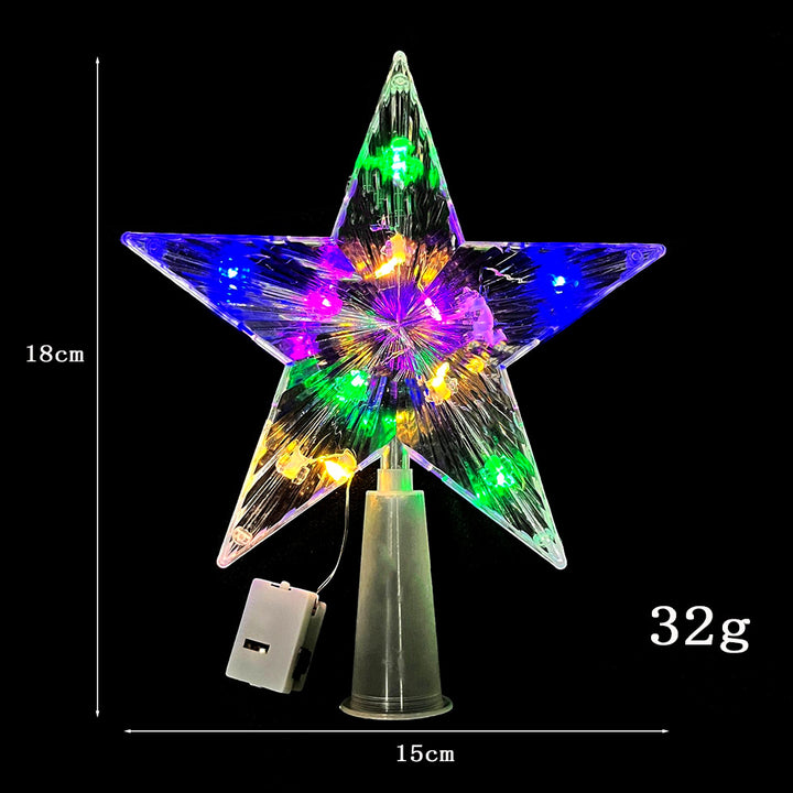 Illuminated 3D Christmas tree star made of plastic