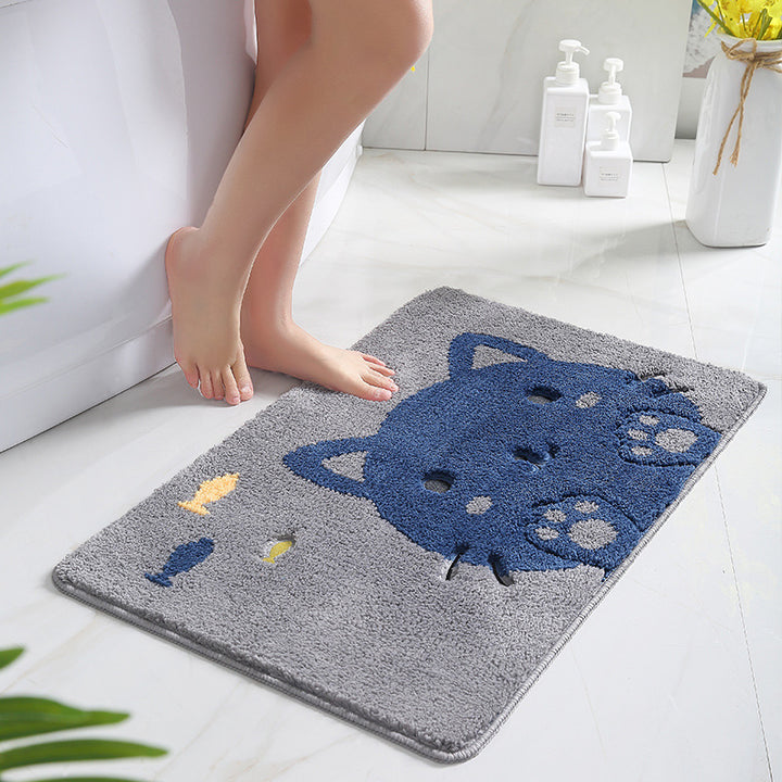 Cute Cat Pattern Bath Mat for Bathroom