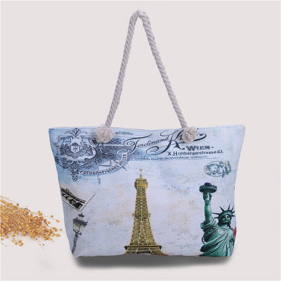 Large beach bag with nostalgic Paris motif Stornfield