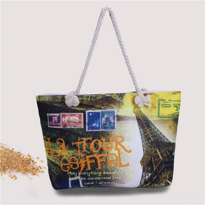 Large beach bag with nostalgic Paris motif Stornfield