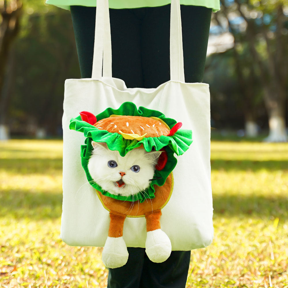 Pet shoulder bag with cartoon motif