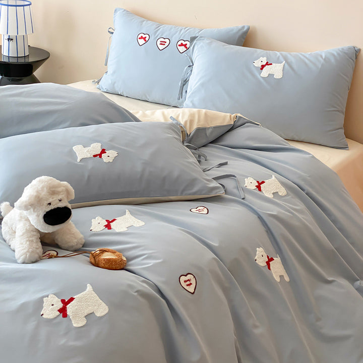 Bedding set made of Xinjiang cotton, brushed, 100s