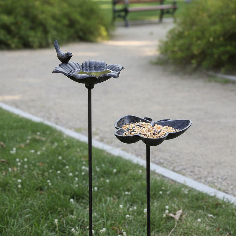 Vintage-style cast iron bird feeder station