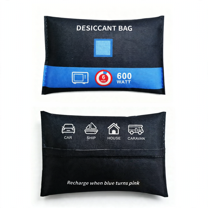 Silica gel moisture absorber for humidity control