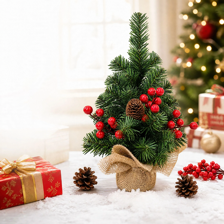 Mini Christmas tree for table decoration, 30 cm, PVC
