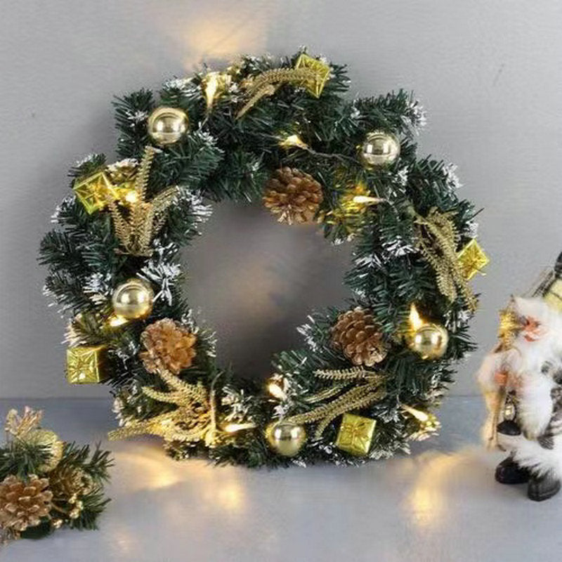 Christmas wreath made of PVC, handcrafted, with or without lighting
