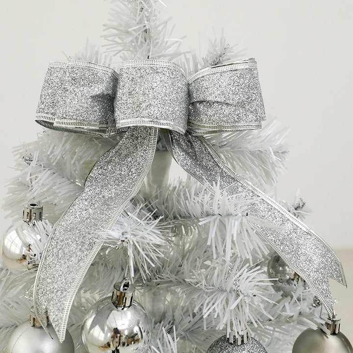 White mini Christmas tree with ornaments, 45 cm or 60 cm