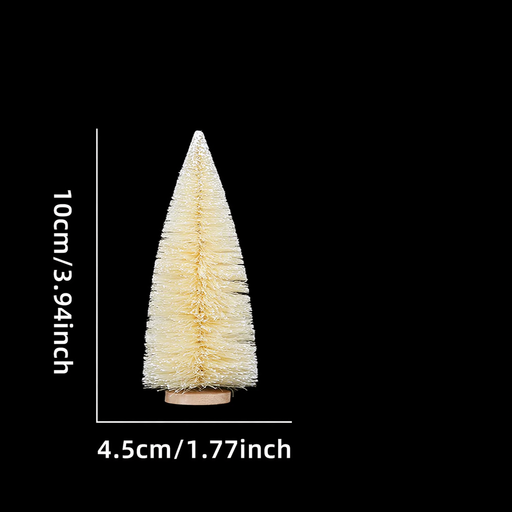 Mini Christmas tree made of pine needles, snow-covered