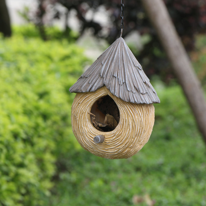 Decorative birdhouse made of resin, various designs
