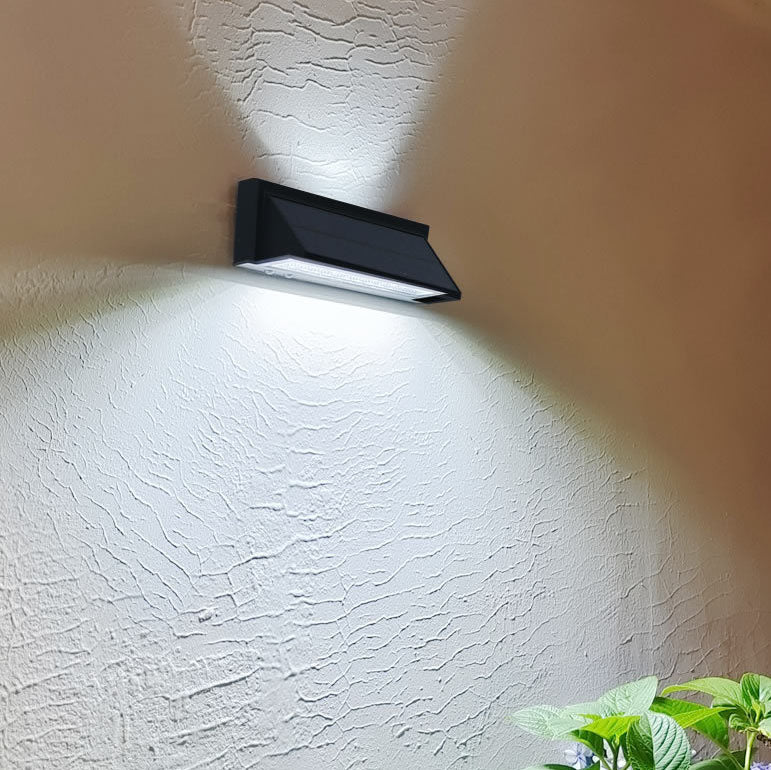 Outdoor Solar Waterproof Rectangular Slant LED Patio Wall Sconce Lamp | Stornfield