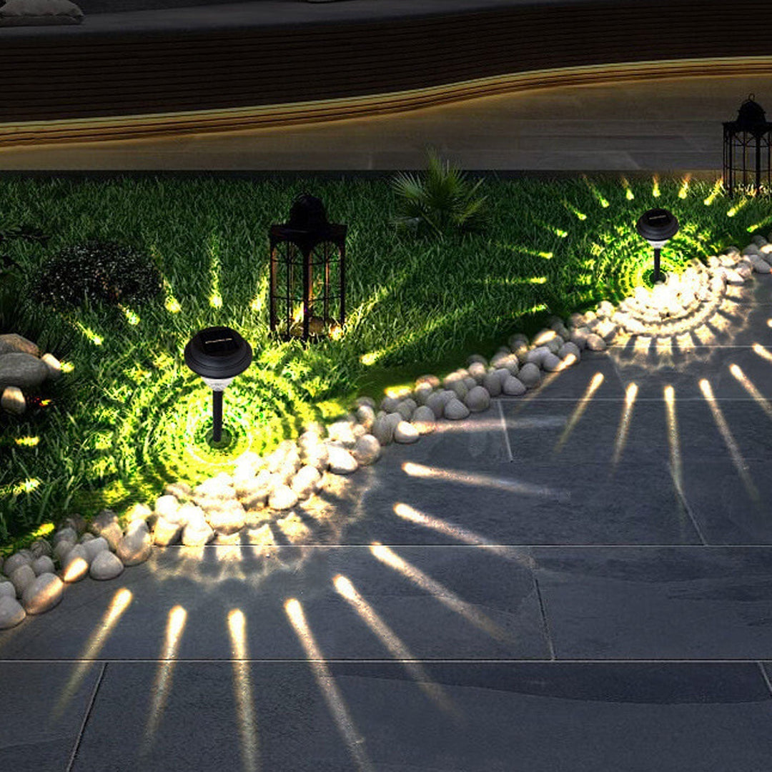 Stornfield | Outdoor Decorative Divergent Circular Luminous Waterproof Solar Shade LED Garden Light