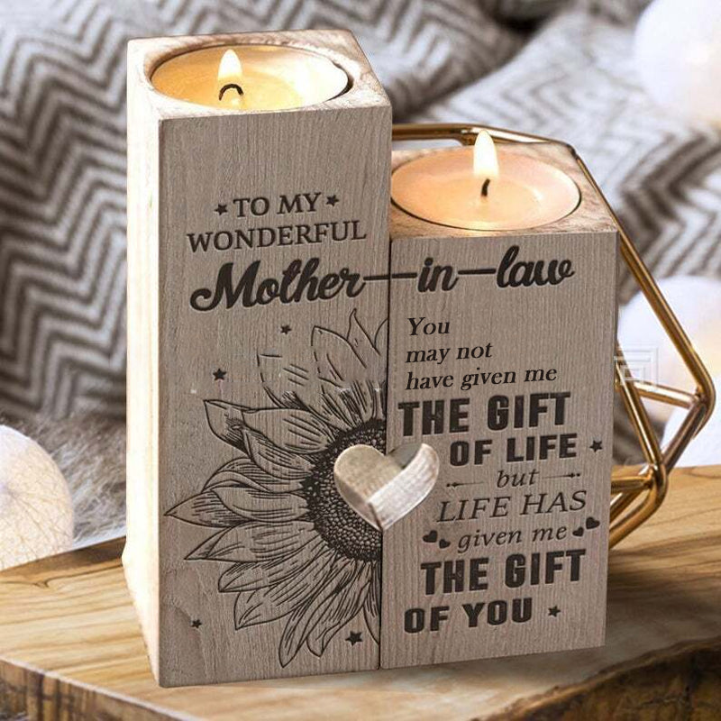 Smile A Lot More - Wooden Candle Holder with Candle Gift for Your Loved Ones | Stornfield