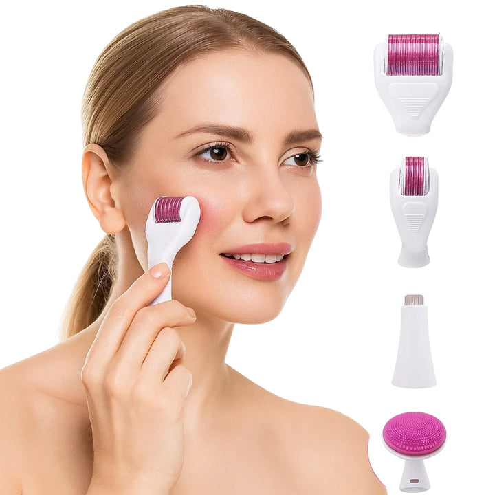 DermaGlow Microneedling Roller Kit - Anti-Aging - Titanium Needles - At-Home Skincare for Women Stornfield