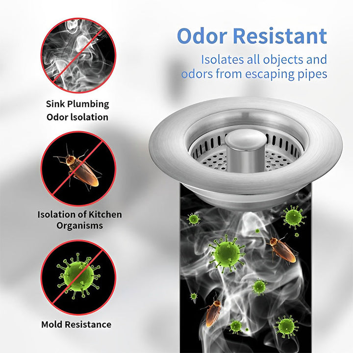 Upgrade 3-in-1 Kitchen Sink Drain Strainer | Stornfield