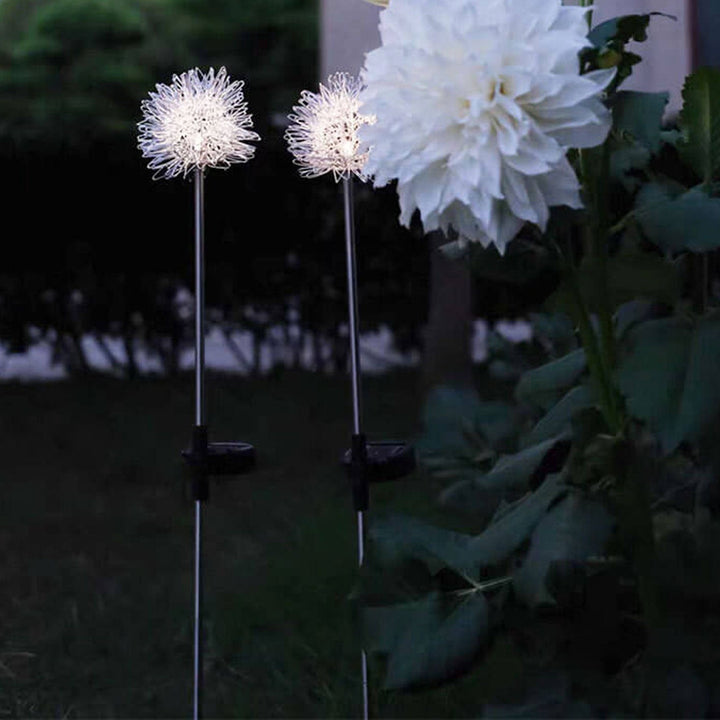 Solar Dandelion Aluminum Wire Globe Light LED Outdoor Waterproof Luminous Garden Insert Ground Landscape Light | Stornfield