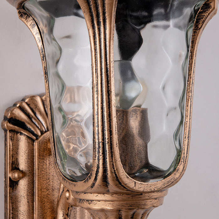 Traditional European Waterproof Castle Shaped Aluminum Glass 1-Light Outdoor Wall Sconce Lamp For Garden | Stornfield