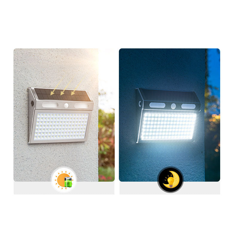Solar Induction Stainless Steel Trapezoidal LED Outdoor Waterproof Wall Sconce Lamp | Stornfield