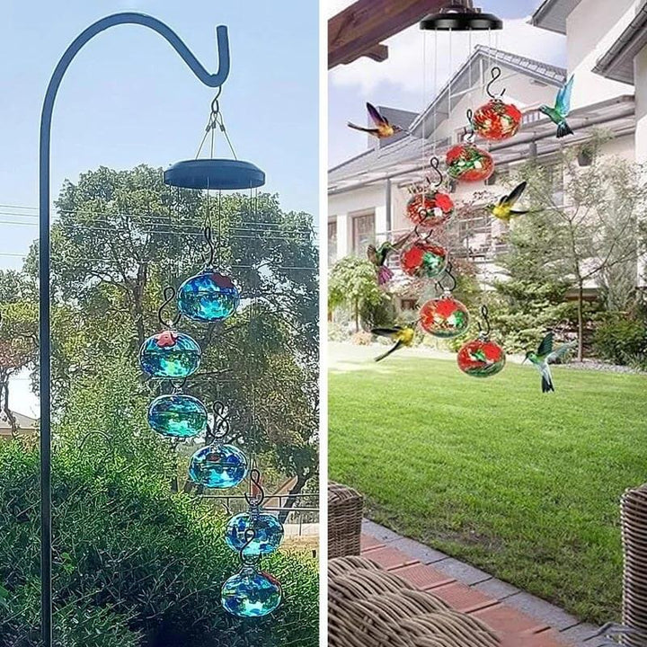 ChimeFeeder Hand Blown Glass Hummingbird Feeder with Stornfield Chime
