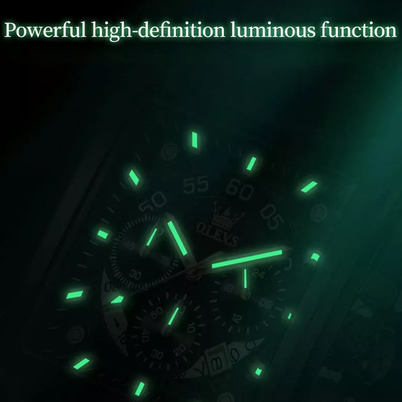 Olevs® Luminous Luxury Square Business Automatic Mechanical Watch | Stornfield