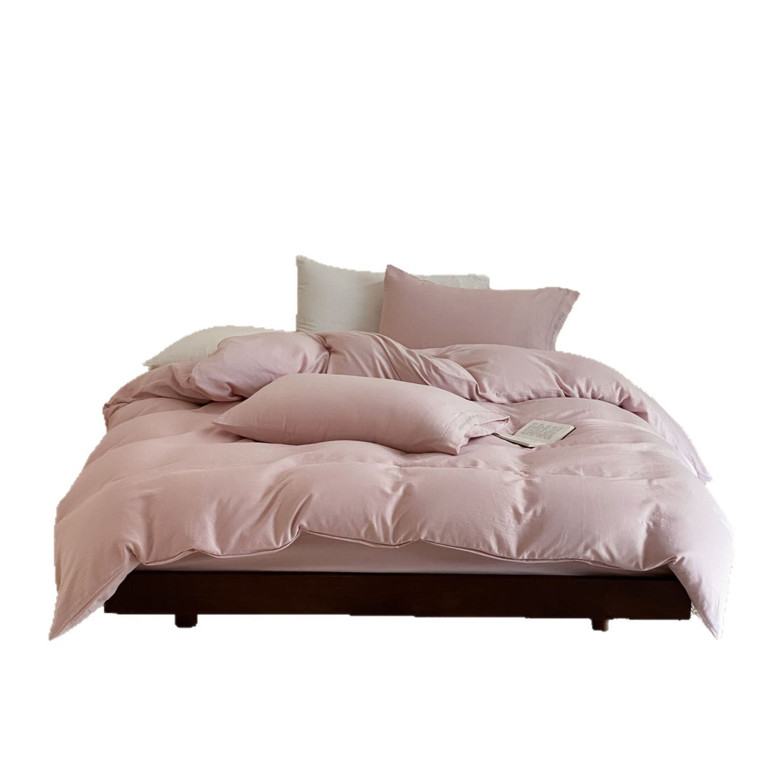 Double-layered cotton muslin bedding set