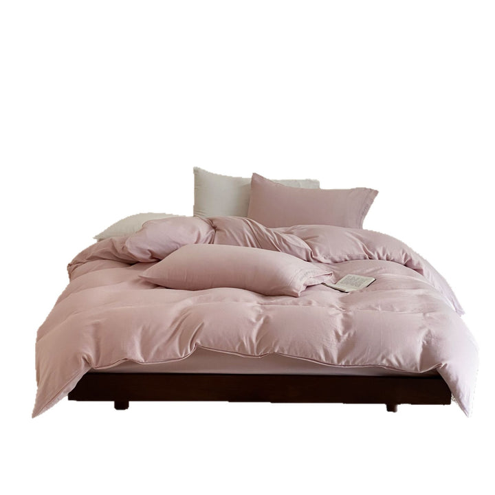 Double-layered cotton muslin bedding set