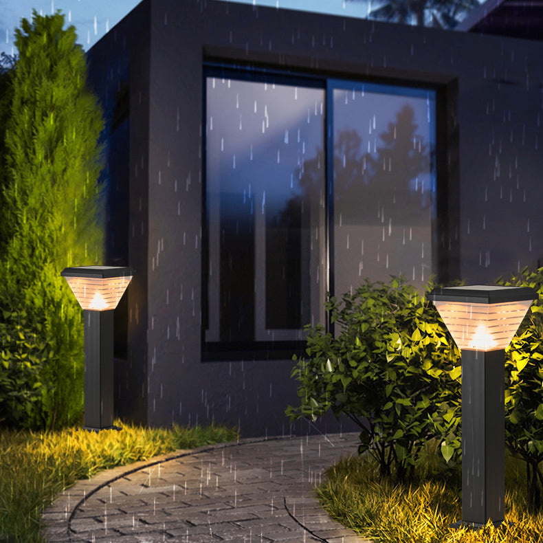 Modern Minimalist Square Cylinder Solar Waterproof ABS PC LED Outdoor Light For Garden | Stornfield