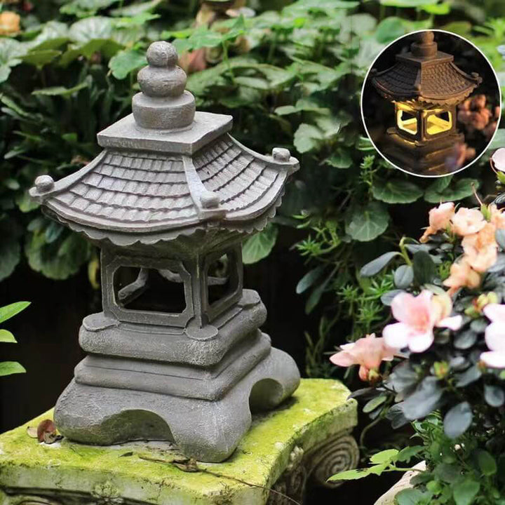 Retro Decorative Solar Tower Resin LED Outdoor Landscape Lighting | Stornfield