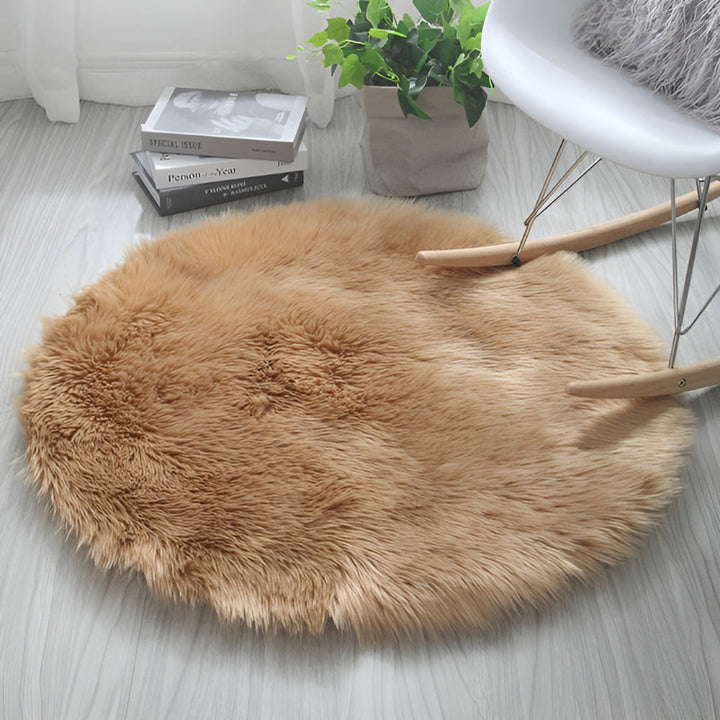 Round Plush Bedroom Floor Rug | Stornfield