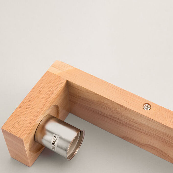 Stornfield | Modern Minimalist Solid Wood Square Glass 1-Light Wall Sconce